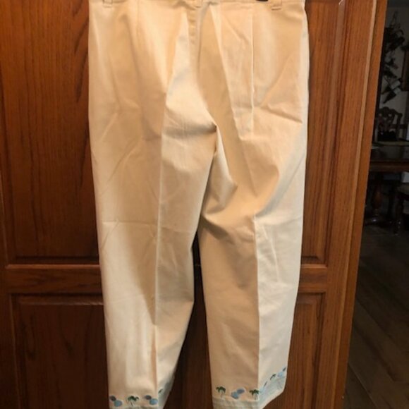 Pusser's West Indies Caribbean Women's Pedal Pushers embroidered coconut Size 10 - Picture 2 of 4